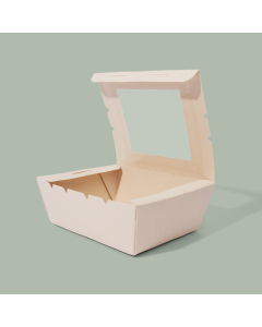 Medium Better Box #8, Compostable Bamboo kraft w/ Clear PLA Window, 200/cs