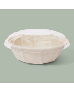 Clear PLA Round Bowl Lid for 24-48oz Eco-Bamboo Bowls, 400/cs