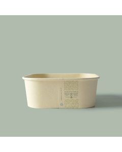 40oz Square Better Bowl, PLA Lined Bamboo Paperboard, Compostable, 300/cs
