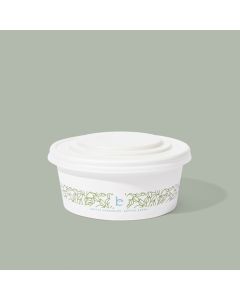8oz Compostable Squat Food Container, PLA Lined, 500/cs